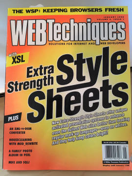 Cover of the January 1999 issue of Web Techniques magazine