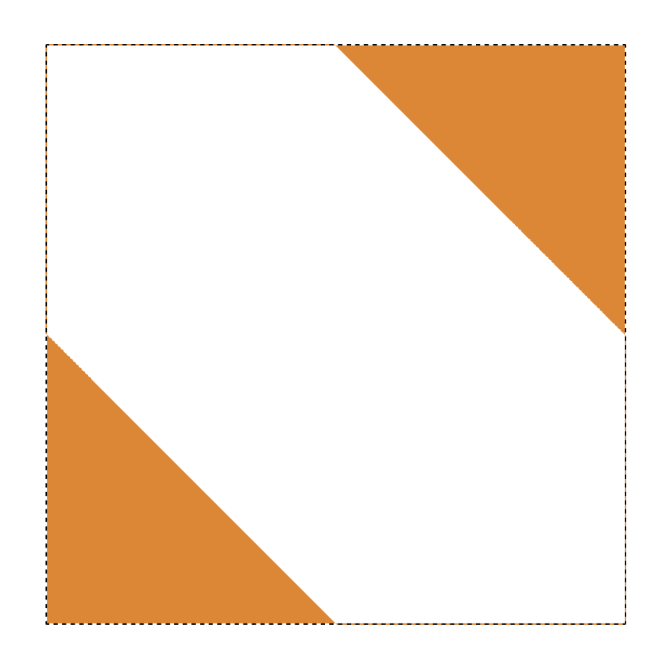 Linear gradient of 45 degrees with hard stop