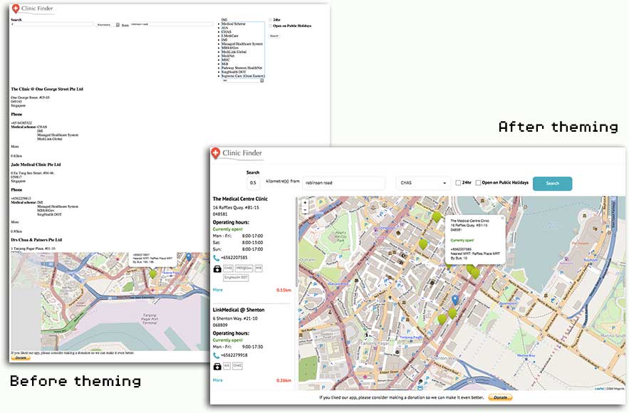 Theming before and after