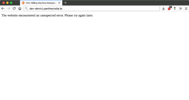 Generic error message on web page