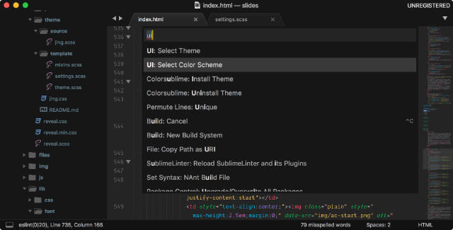 Using the Command Palette