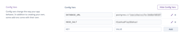 Environment configuration variables on Heroku