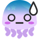 Jellyfish blob emoji with sweat drop