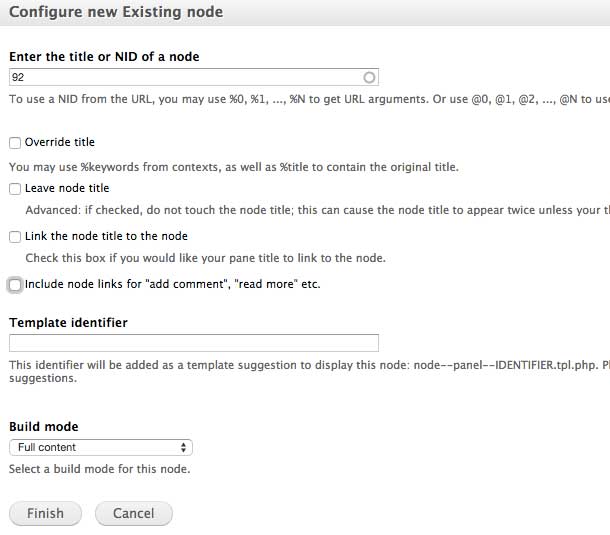 Configure node
