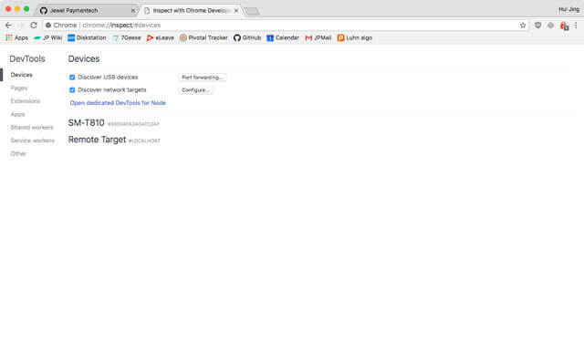 Chrome webview debugging tool