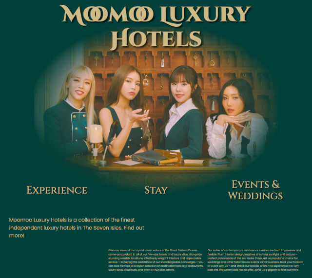 Imaginary hotel website mockup