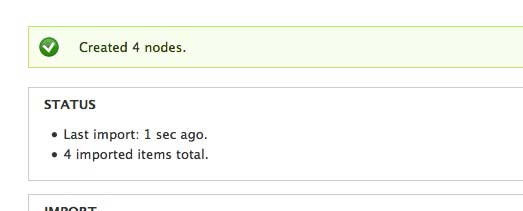 Sucessful import