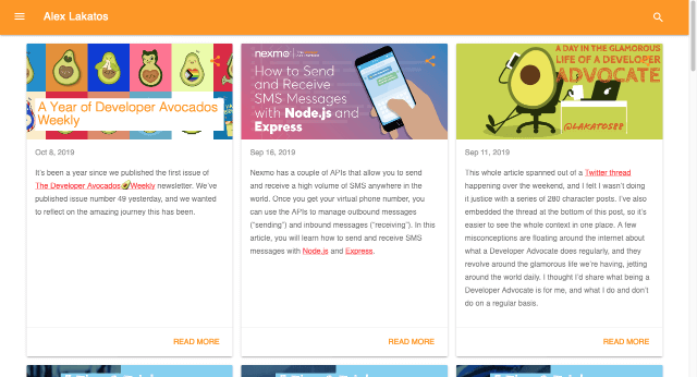 Pre-migration alexlakatos.com home page