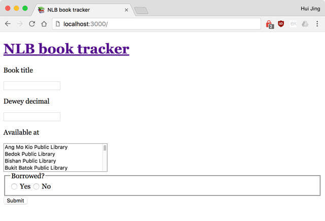 Form to add book