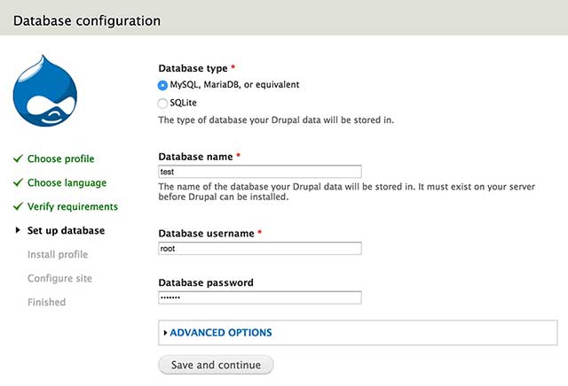 Database setup