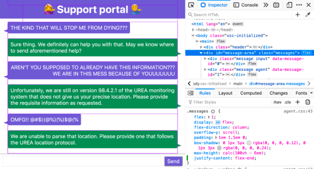 Data loss when the messages overflow the message area