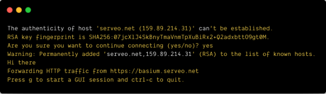 Serveo RSA key fingerprint