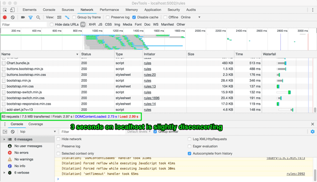 Chrome's network tab