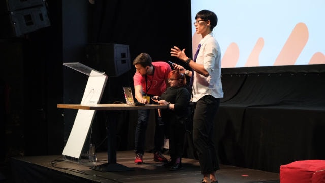 On stage at CSSConf Budapest