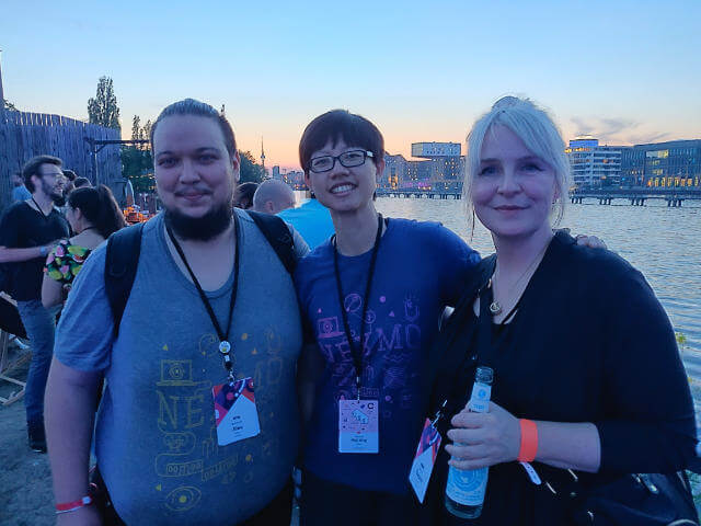 Team Nexmo (Alex, Garann and I) at sunset