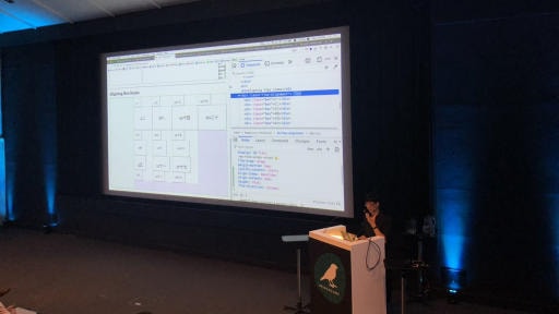 On stage at Finch Front-end