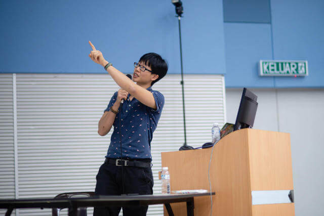 On stage at DevFest Georgetown