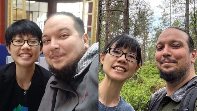 Myself and Alex from 2017 and 2025